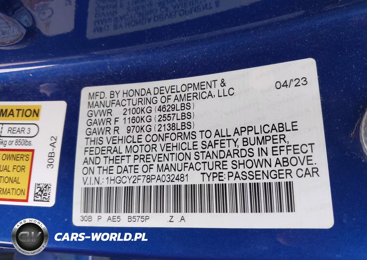2023 Honda Accord Hybrid Sport-L VIN:1HGCY2F78PA032481 - 9