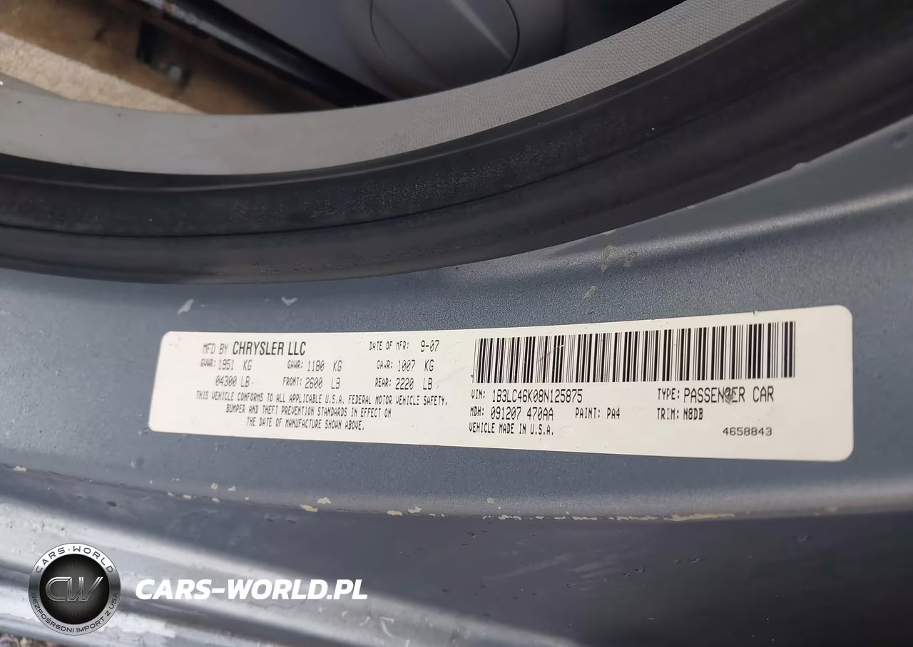 2008 Dodge Avenger Se VIN:1B3LC46K08N125875 - 9