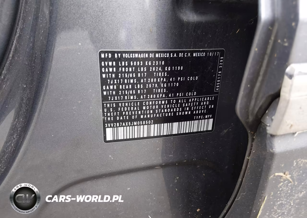 2018 Volkswagen Tiguan 2.0T Se-2.0T Sel VIN:3VV2B7AX5JM058502 - 9