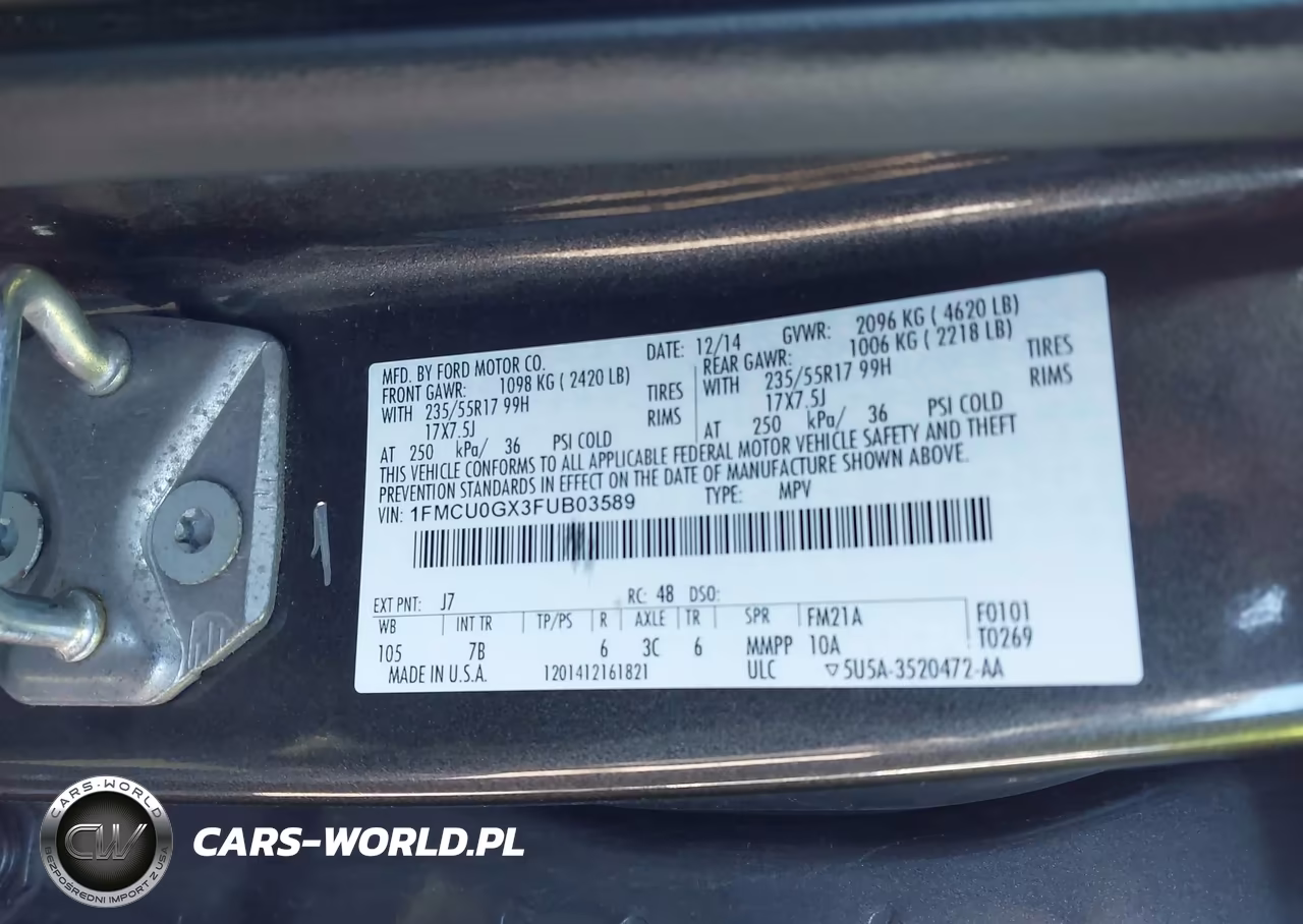 2015 Ford Escape Se VIN:1FMCU0GX3FUB03589 - 9