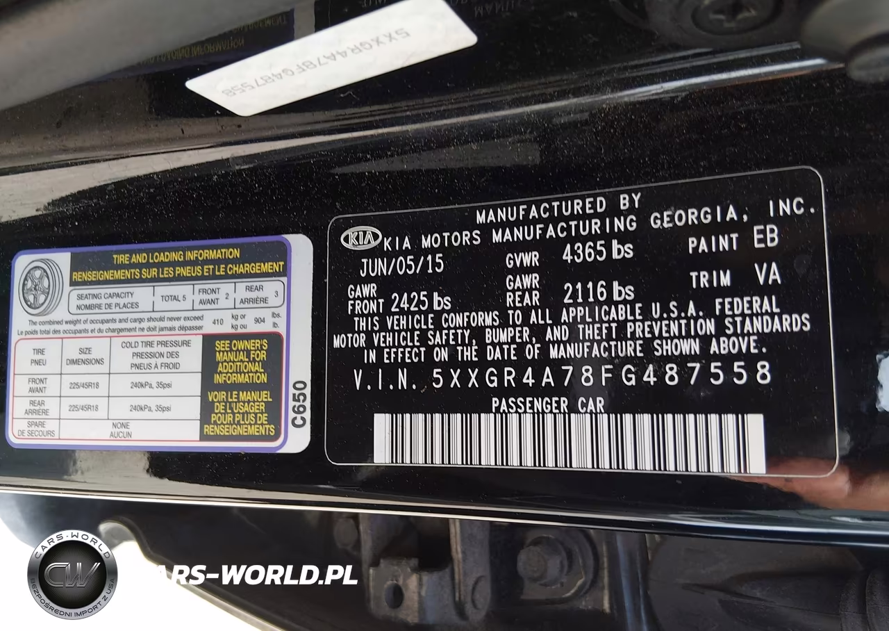 2015 Kia Optima Sx VIN:5XXGR4A78FG487558 - 9