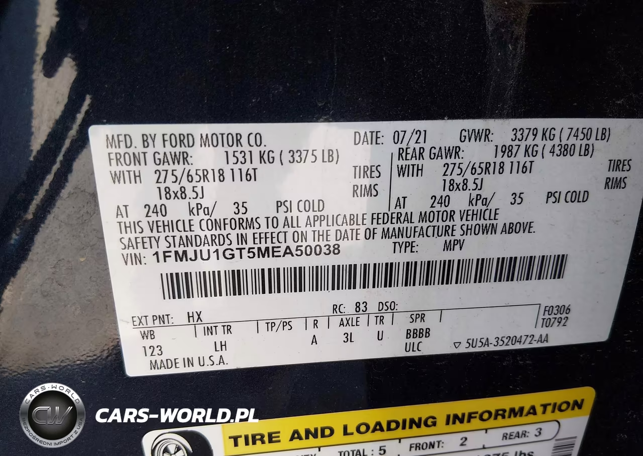 2021 Ford Expedition Xl VIN:1FMJU1GT5MEA50038 - 9