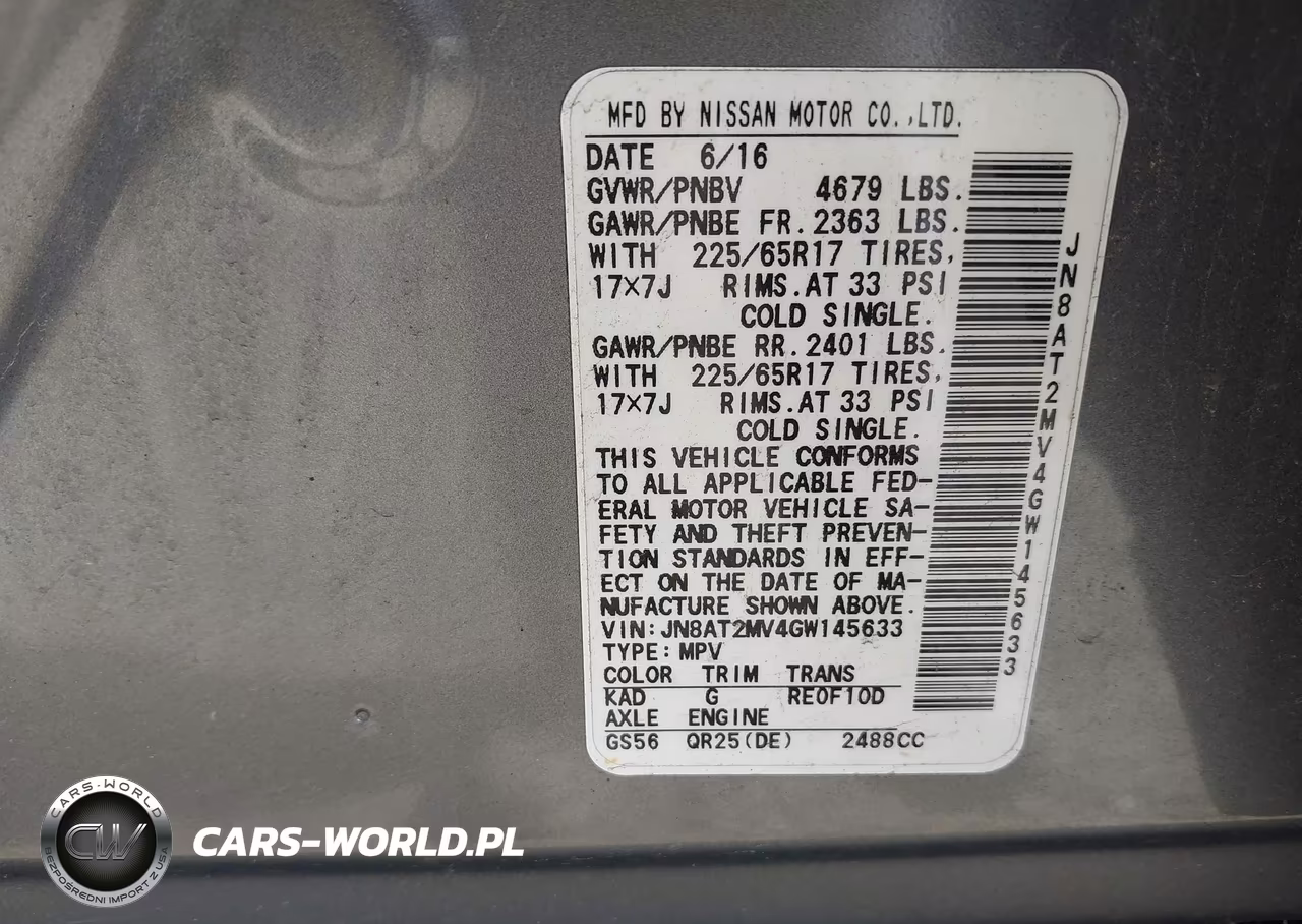 2016 Nissan Rogue Sv VIN:JN8AT2MV4GW145633 - 9