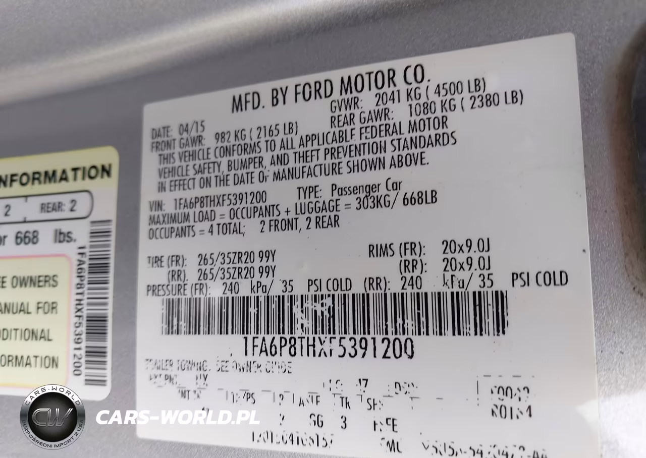 2015 Ford Mustang Ecoboost VIN:1FA6P8THXF5391200 - 9