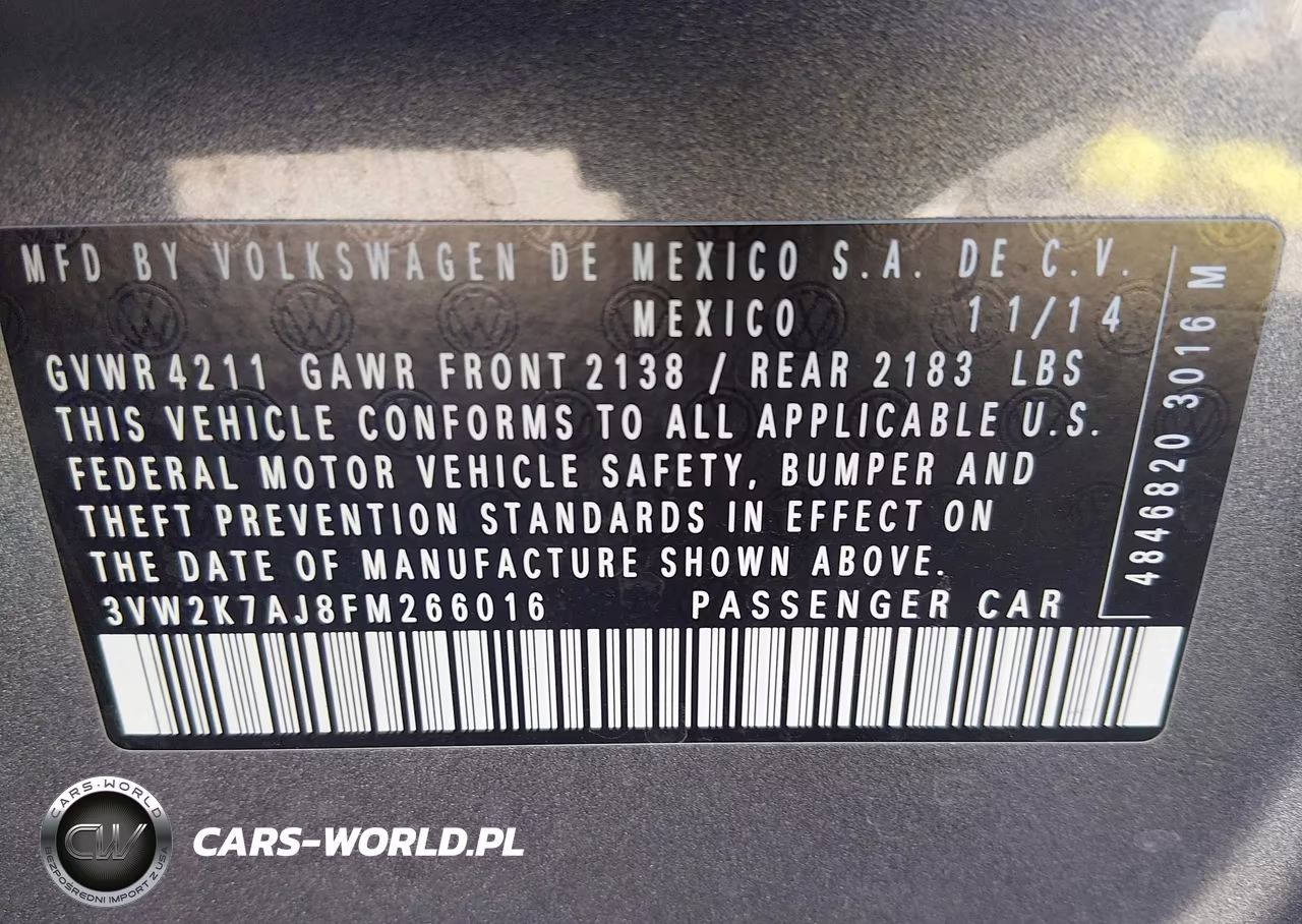 2015 Volkswagen Jetta 2.0L S VIN:3VW2K7AJ8FM266016 - 9