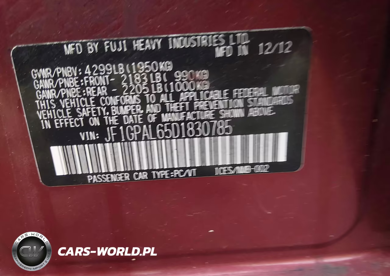 2013 Subaru Impreza 2.0I Sport Premium VIN:JF1GPAL65D1830785 - 9