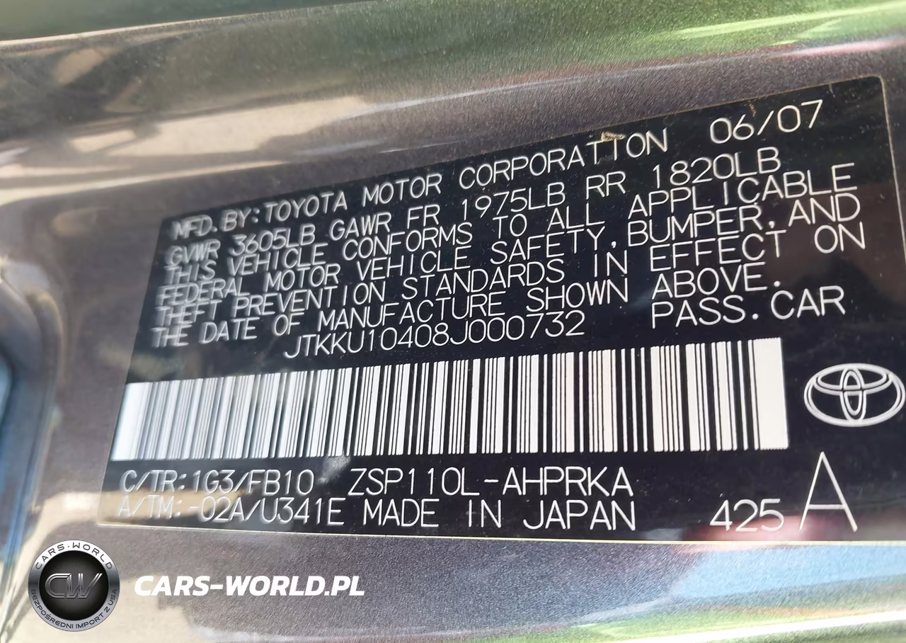 2008 Scion Xd VIN:JTKKU10408J000732 - 9