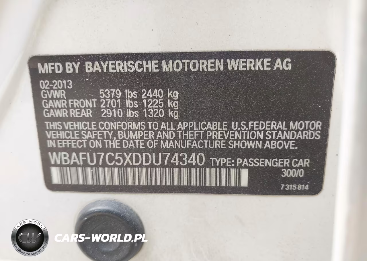 2013 BMW 535I xDrive VIN:WBAFU7C5XDDU74340 - 9