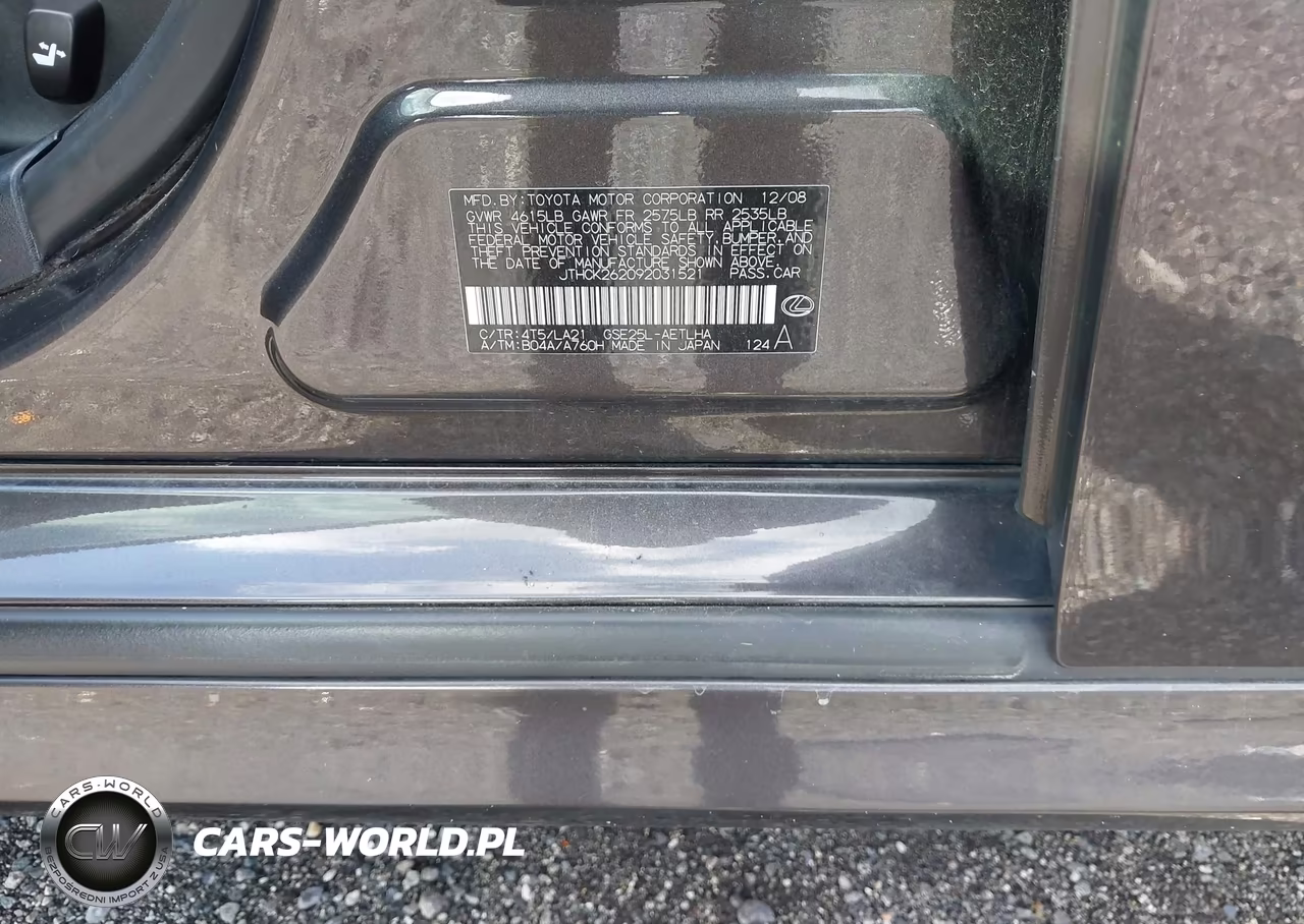 2009 Lexus Is 250 VIN:JTHCK262092031521 - 9