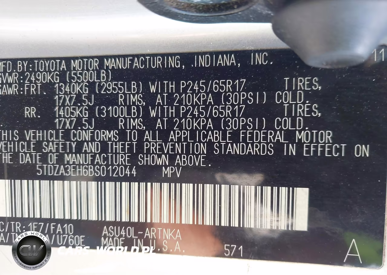 2011 Toyota Highlander Se VIN:5TDZA3EH6BS022044 - 9