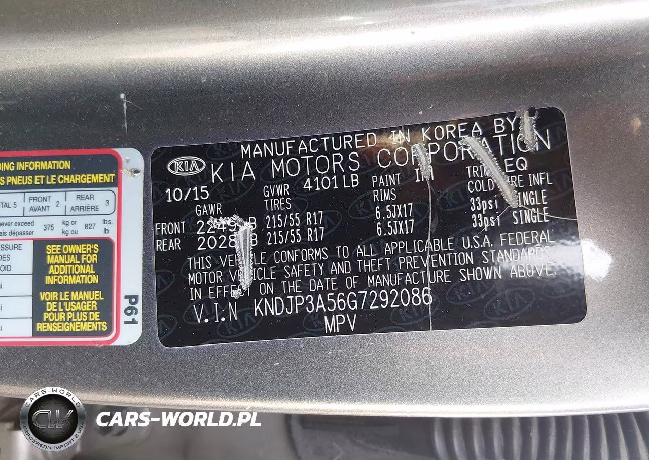 2016 Kia Soul + VIN:KNDJP3A56G7292086 - 9