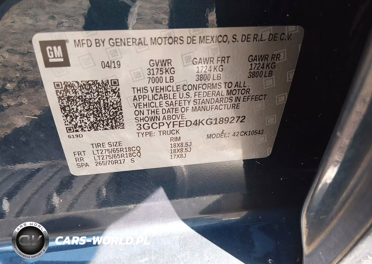 2019 Chevrolet Silverado 1500 Lt Trail Boss VIN:3GCPYFED4KG189272 - 9