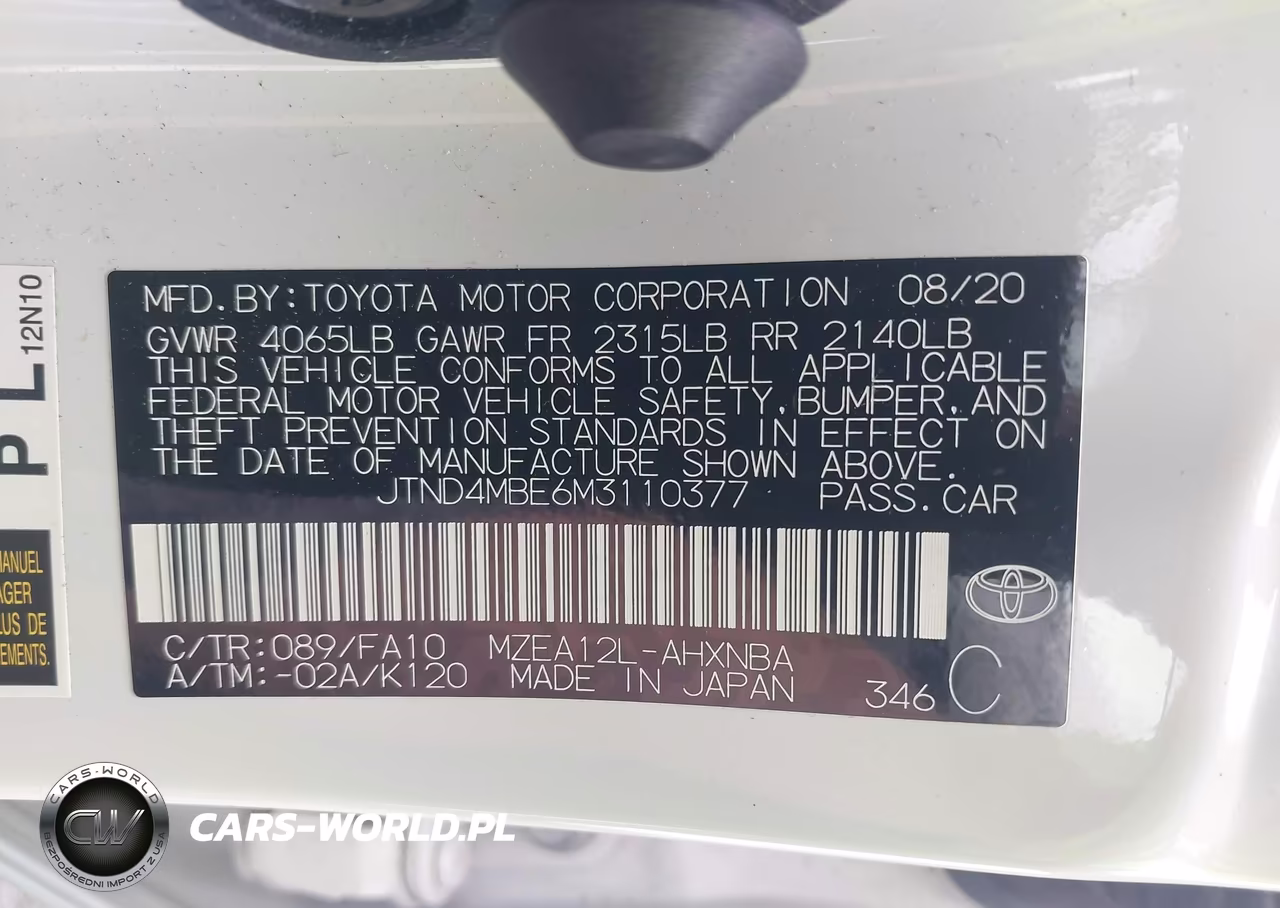 2021 Toyota Corolla Se VIN:JTND4MBE6M3110377 - 9