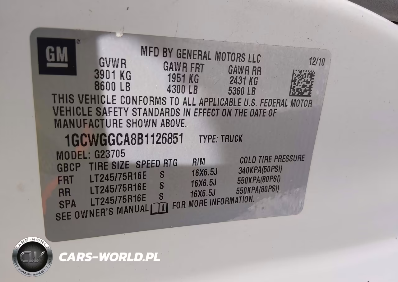 2011 Chevrolet Express 2500 Work Van VIN:1GCWGGCA8B1126851 - 9