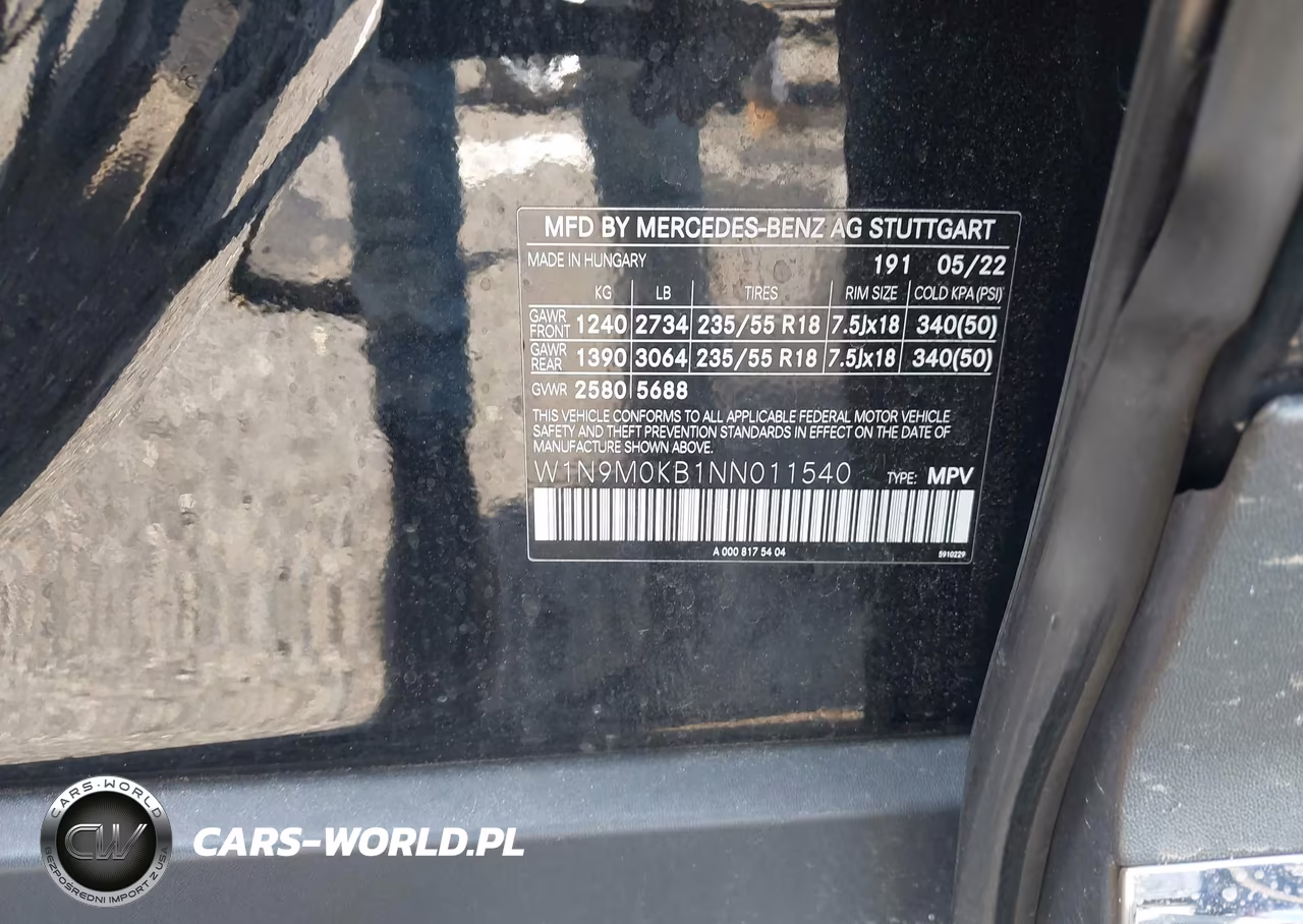 2022 Mercedes-Benz Eqb 300 Suv 4Matic VIN:W1N9M0KB1NN011540 - 9