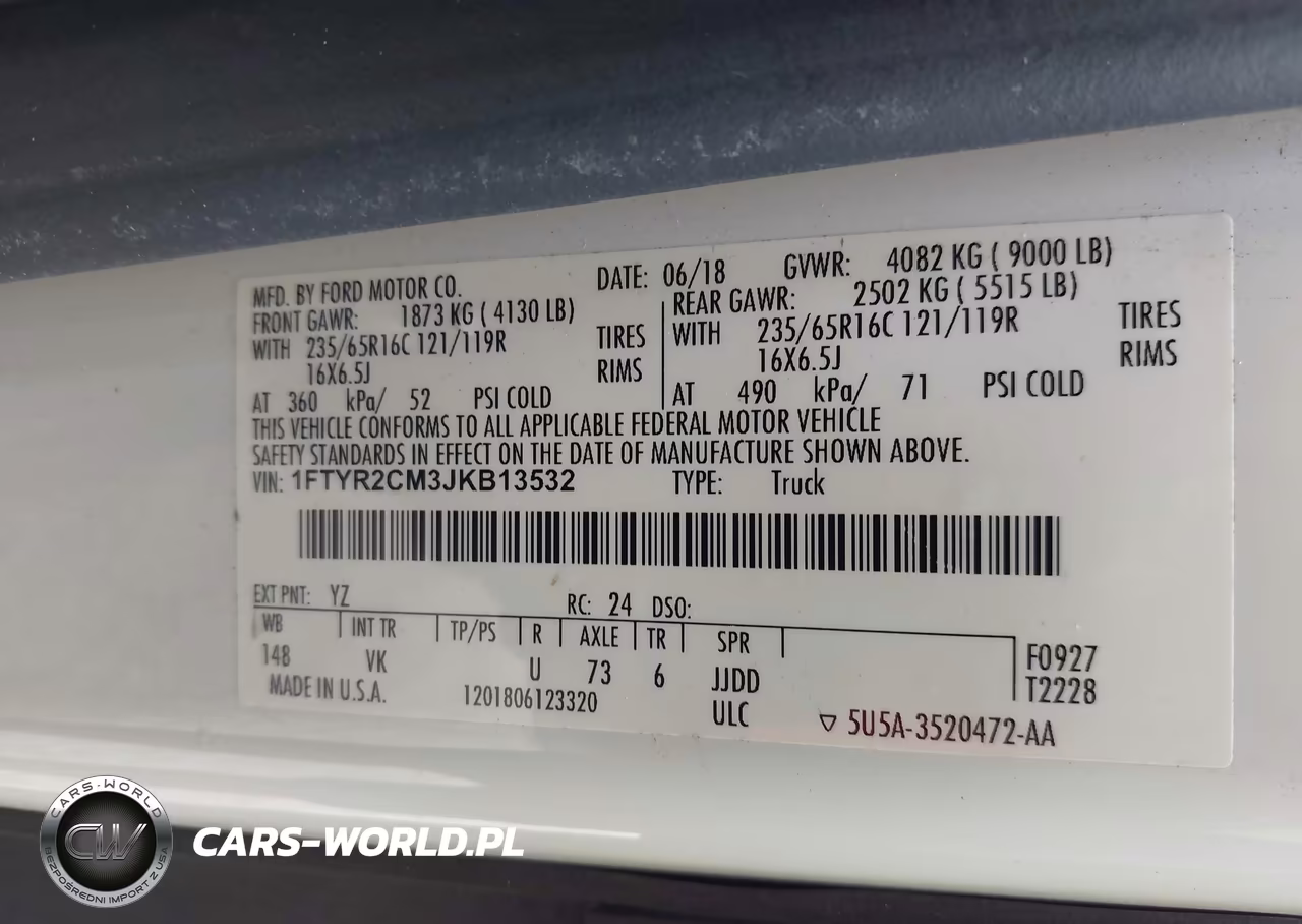 2018 Ford Transit-250 VIN:1FTYR2CM3JKB13532 - 8
