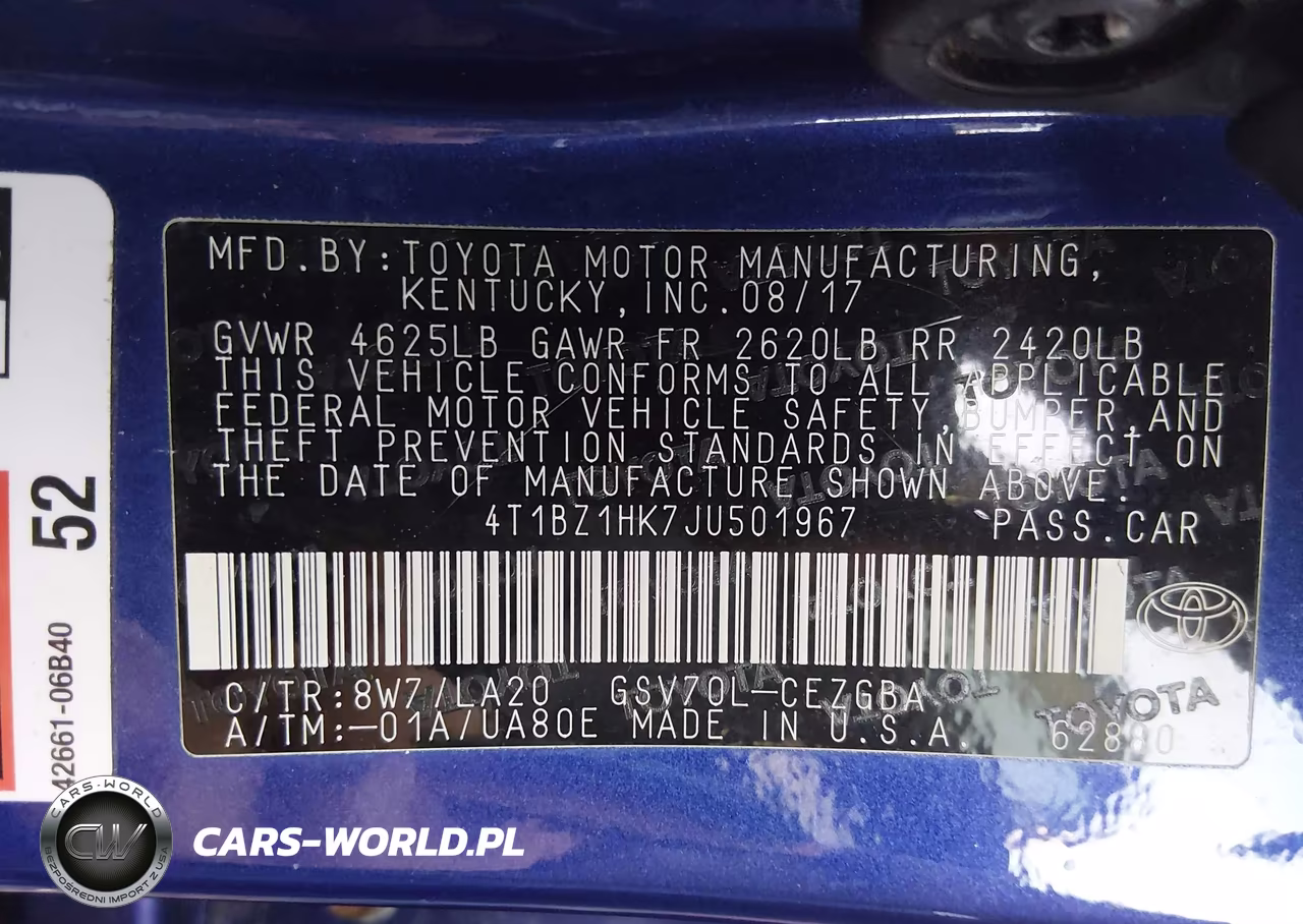 2018 Toyota Camry Xle V6 VIN:4T1BZ1HK7JU501967 - 9