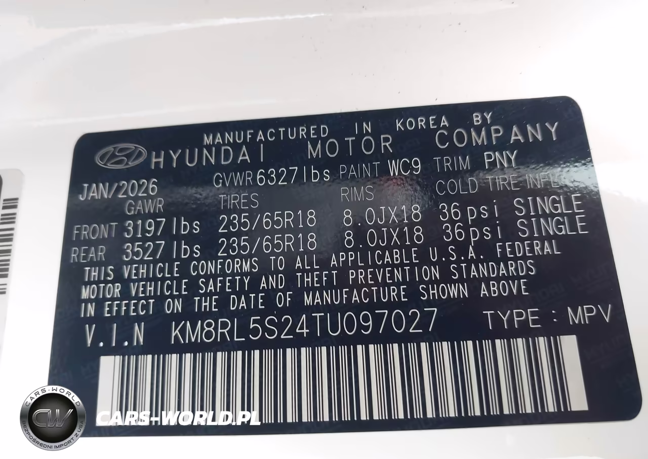 2026 Hyundai Palisade Sel 7P VIN:KM8RL5S24TU097027 - 9