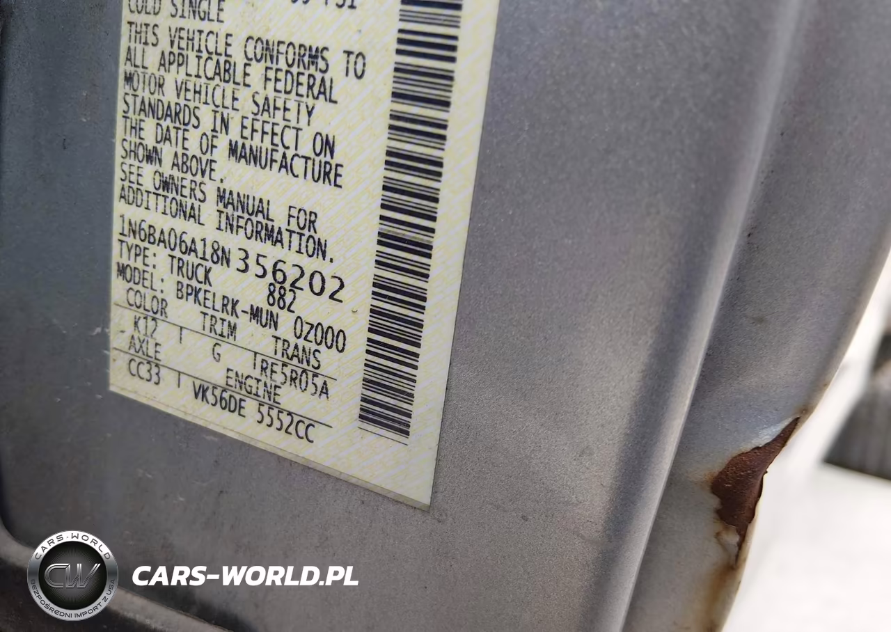 2008 Nissan Titan Xe VIN:1N6BA06A18N356202 - 9