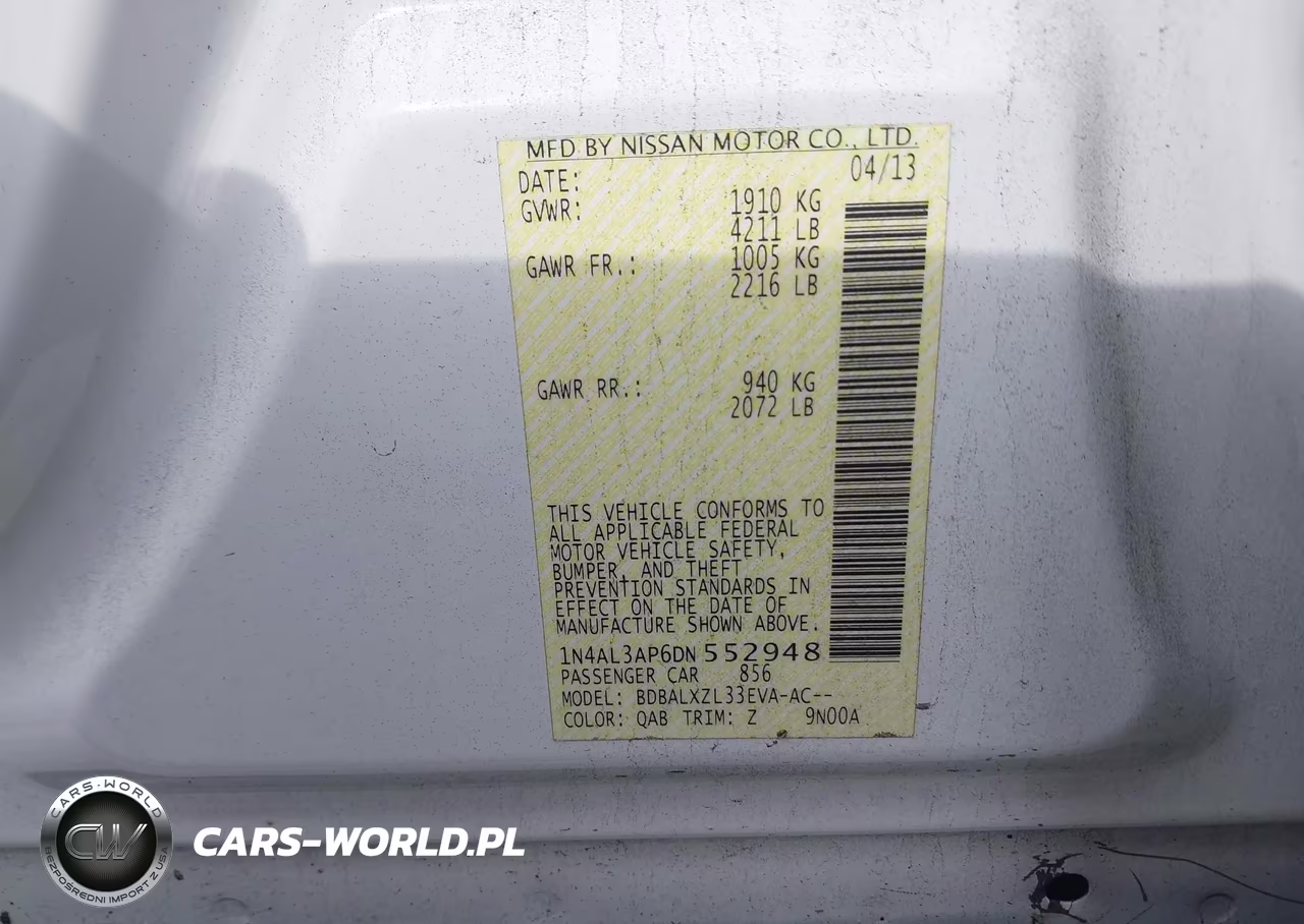 2013 Nissan Altima 2.5 Sl VIN:1N4AL3AP6DN552948 - 9