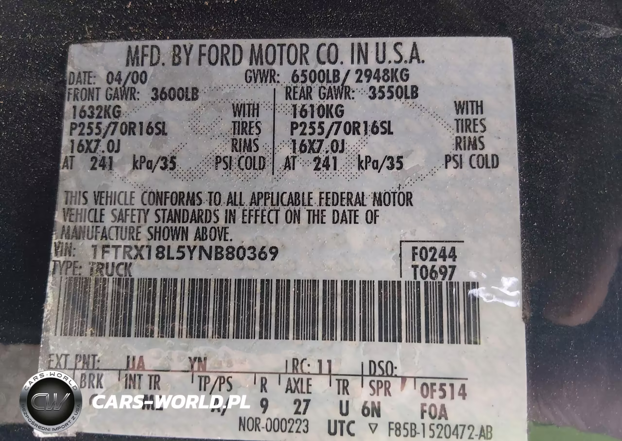 2000 Ford F150 VIN:1FTRX18L5YNB80369 - 9