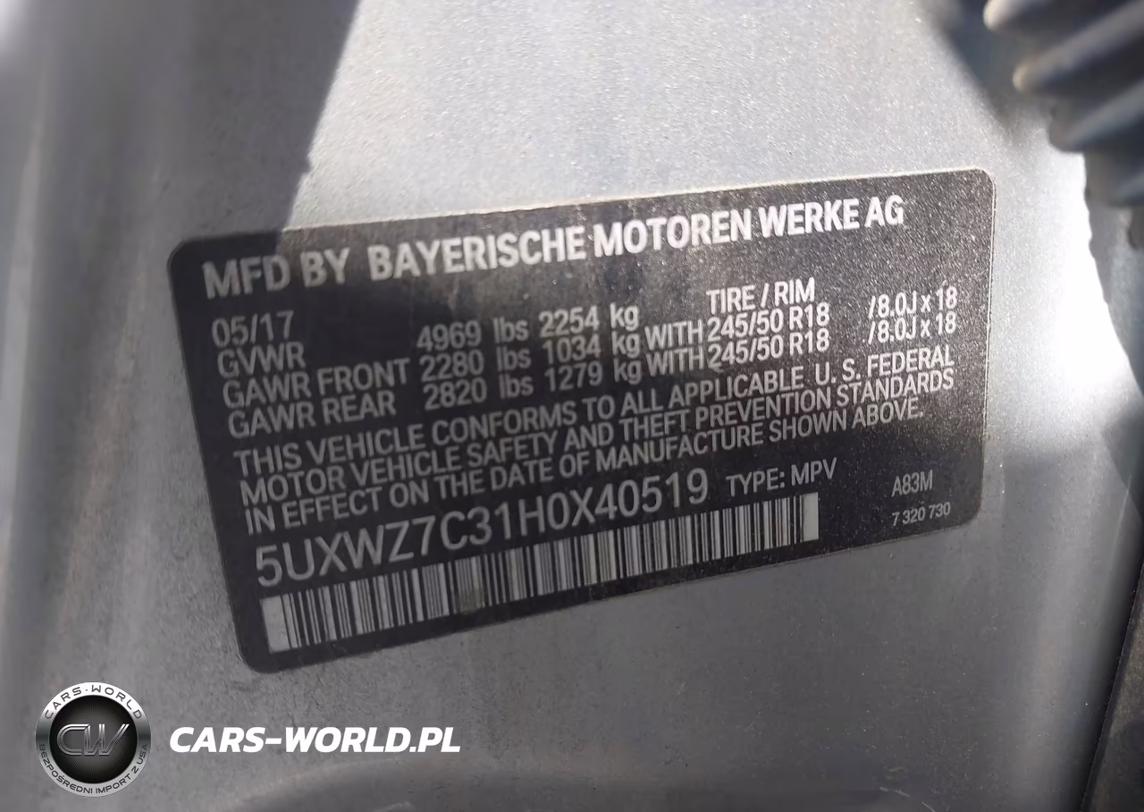 2017 BMW X3 Sdrive28I VIN:5UXWZ7C31H0X40519 - 9