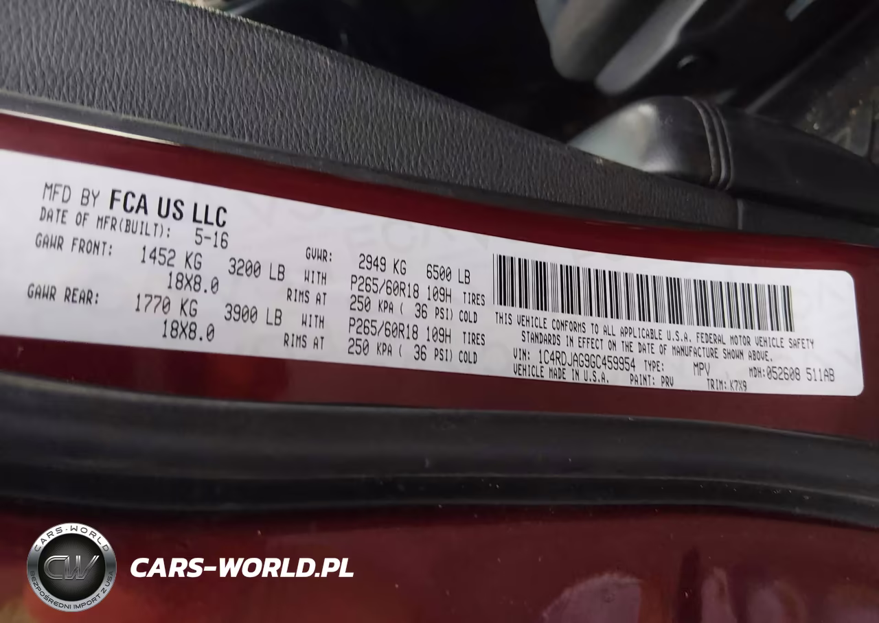 2016 Dodge Durango Sxt VIN:1C4RDJAG9GC459954 - 9