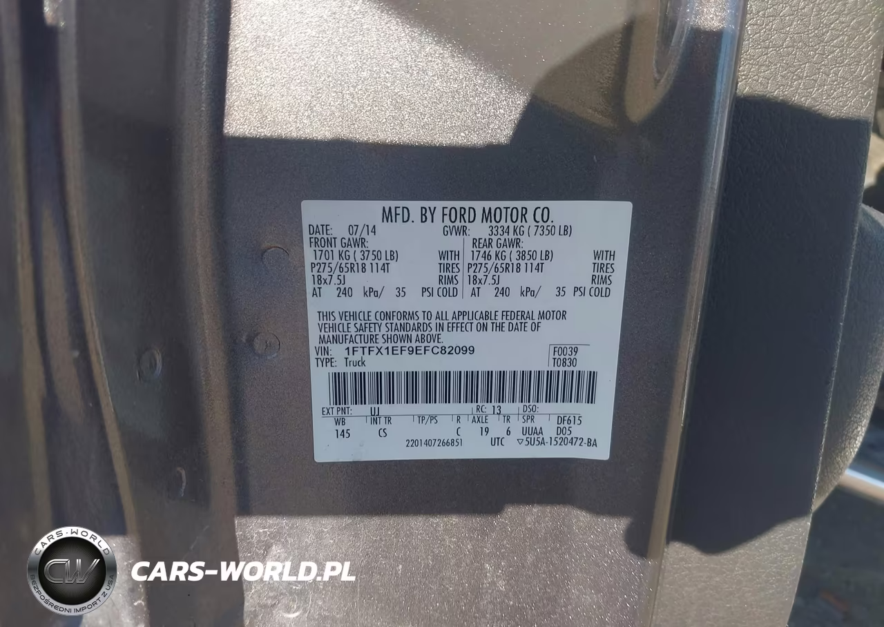 2014 Ford F-150 Stx VIN:1FTFX1EF9EFC82099 - 9