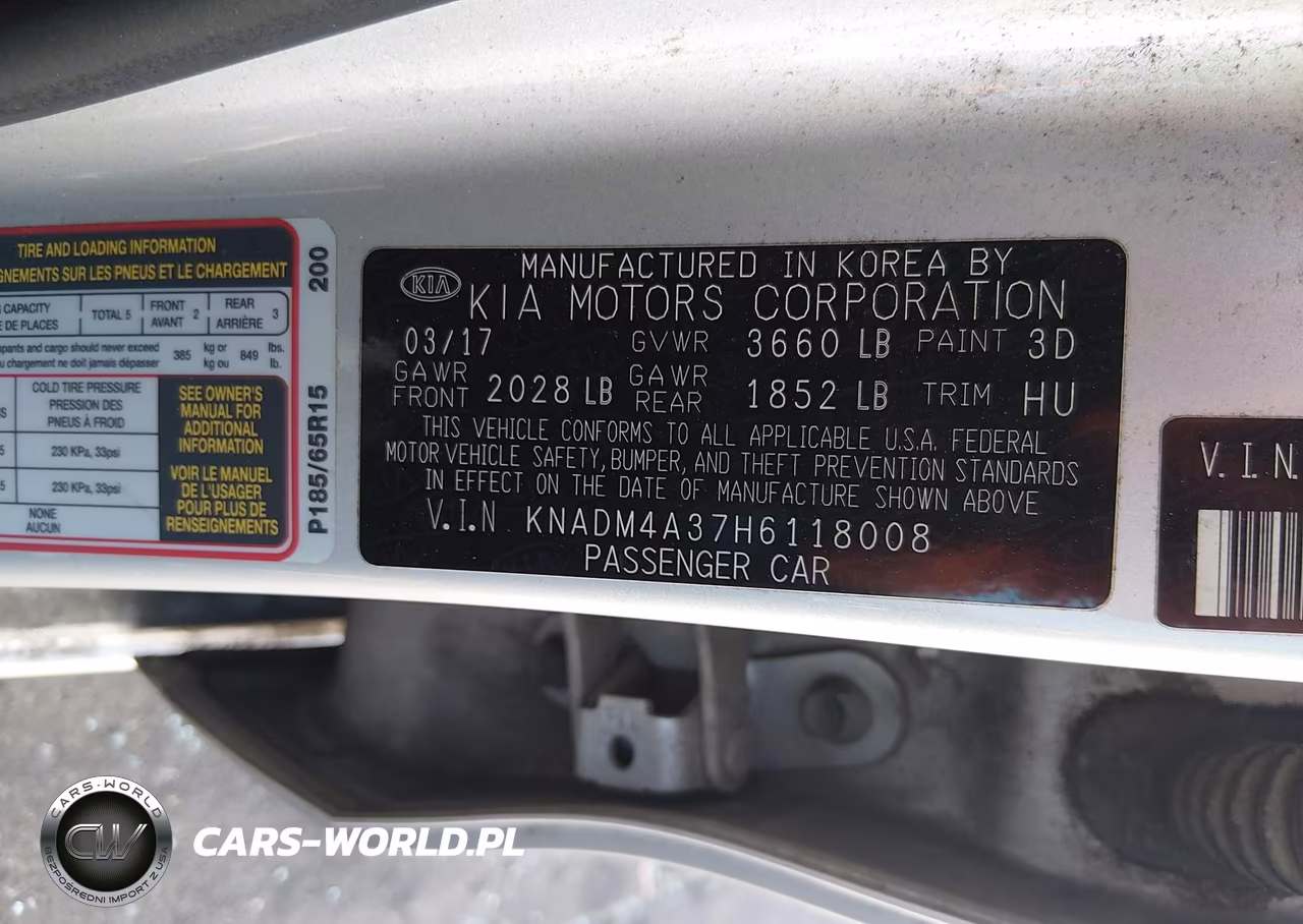 2017 Kia Rio Lx VIN:KNADM4A37H6118008 - 9