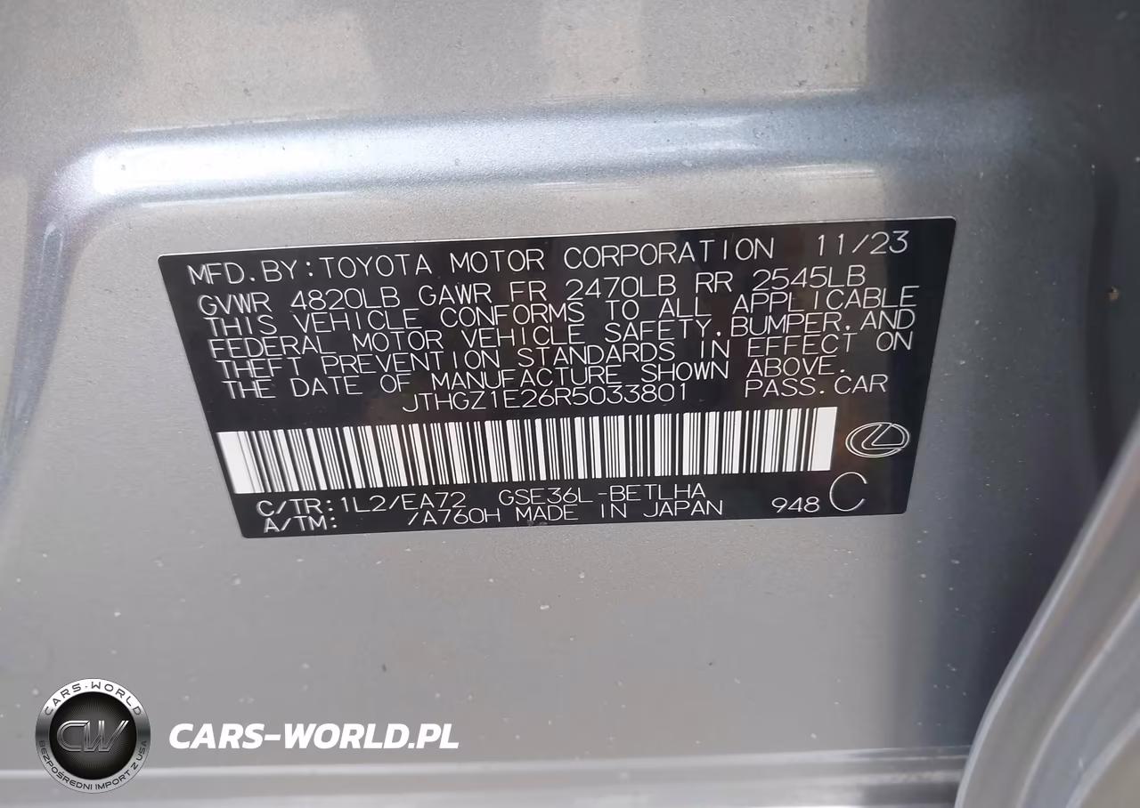 2024 Lexus Is 350 F Sport VIN:JTHGZ1E26R5033801 - 9