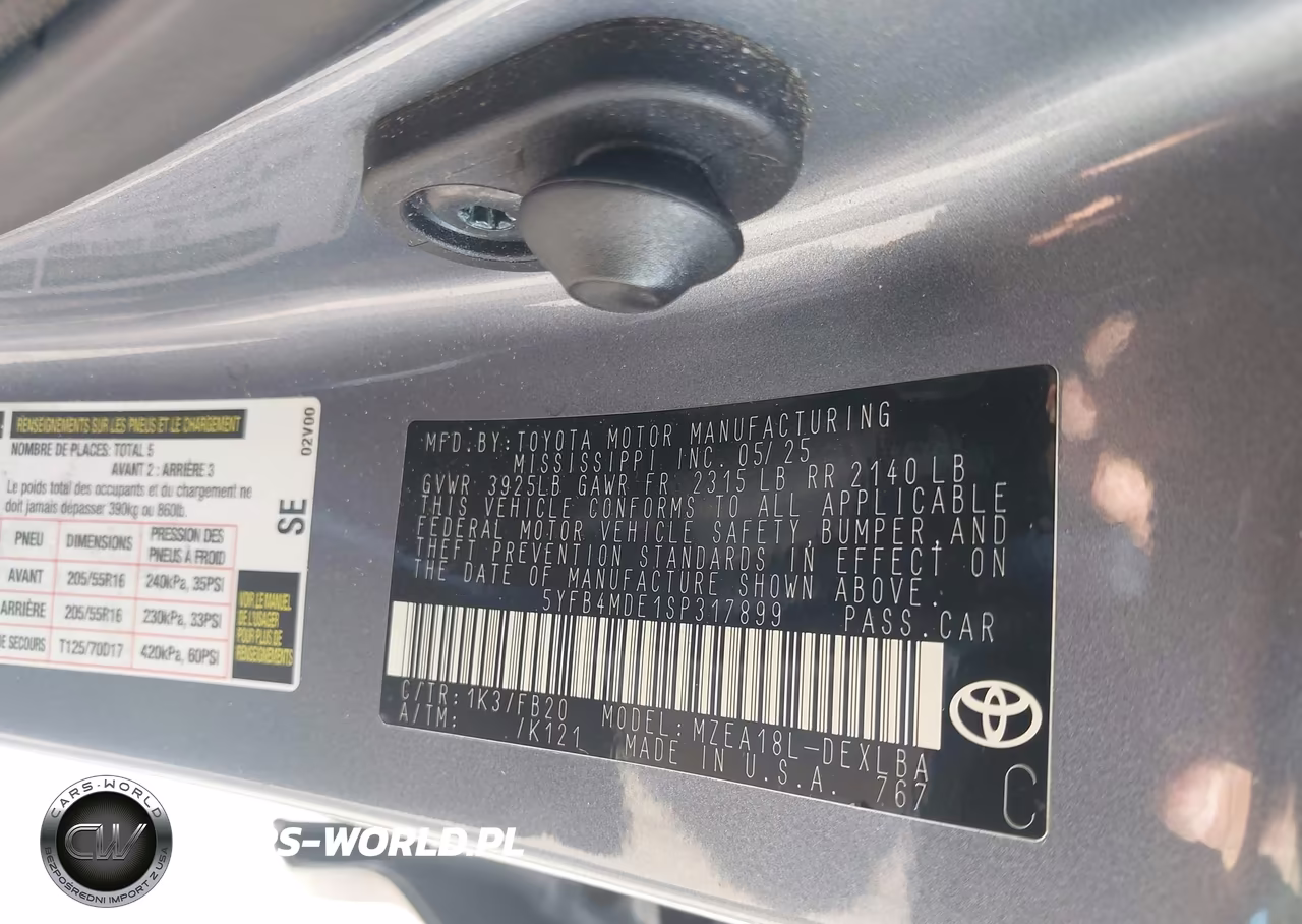 2025 Toyota Corolla Le VIN:5YFB4MDE1SP317899 - 9