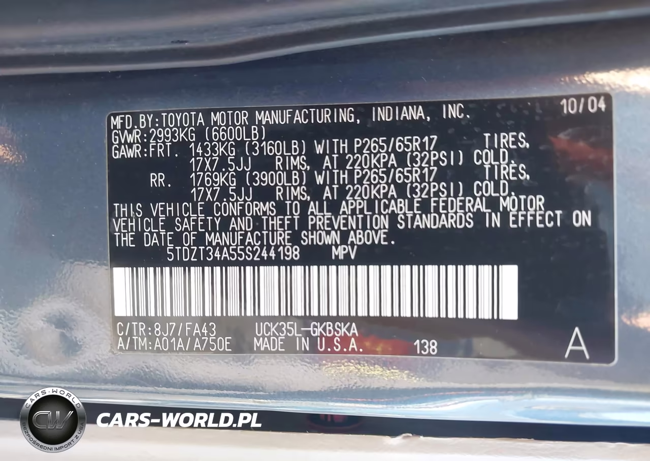 2005 Toyota Sequoia Sr5 V8 VIN:5TDZT34A55S244198 - 9