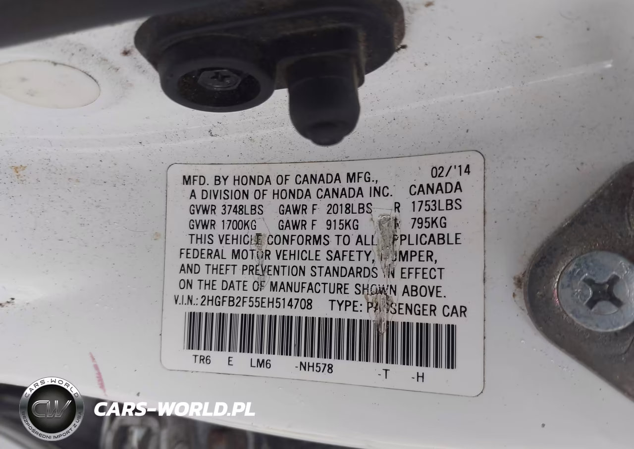 2014 Honda Civic Lx VIN:2HGFB2F55EH514708 - 9