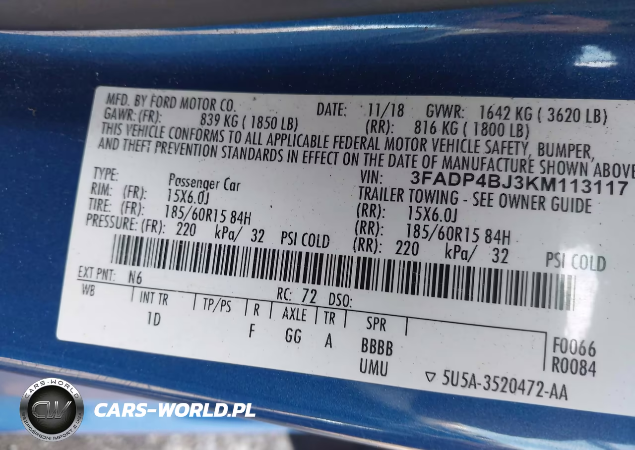 2019 Ford Fiesta Se VIN:3FADP4BJ3KM113117 - 9