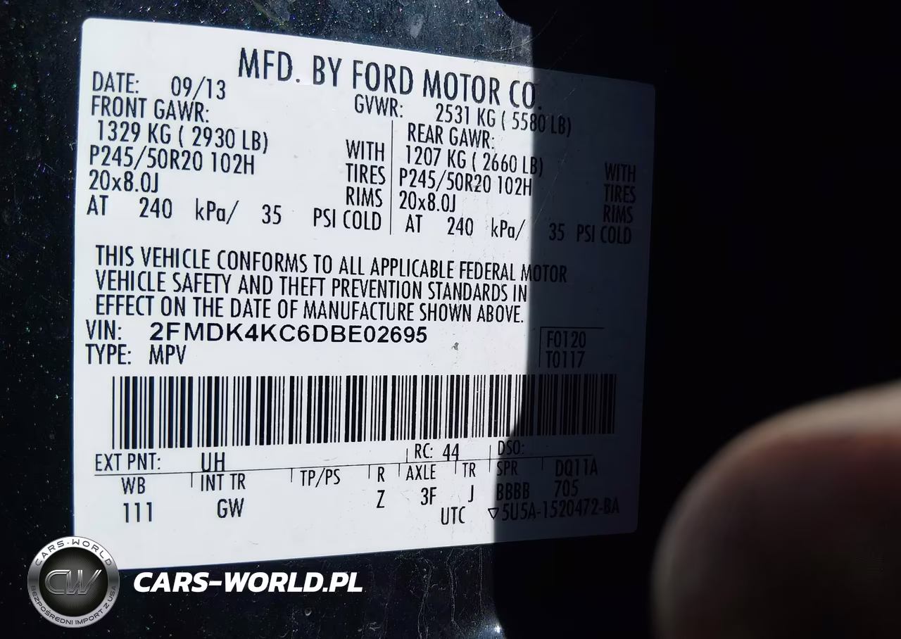2013 Ford Edge Limited VIN:2FMDK4KC6DBE02695 - 9