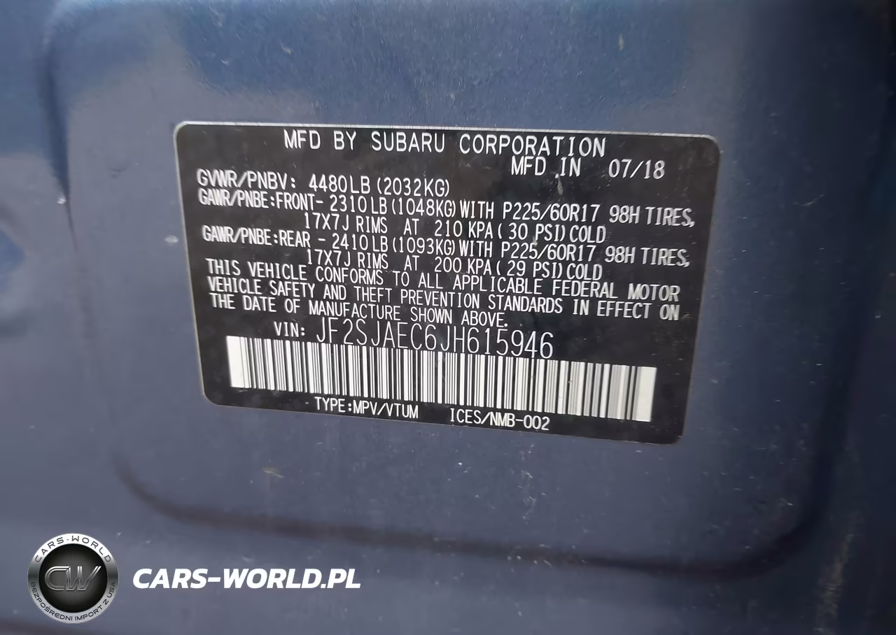 2018 Subaru Forester 2.5I Premium VIN:JF2SJAEC6JH615946 - 9