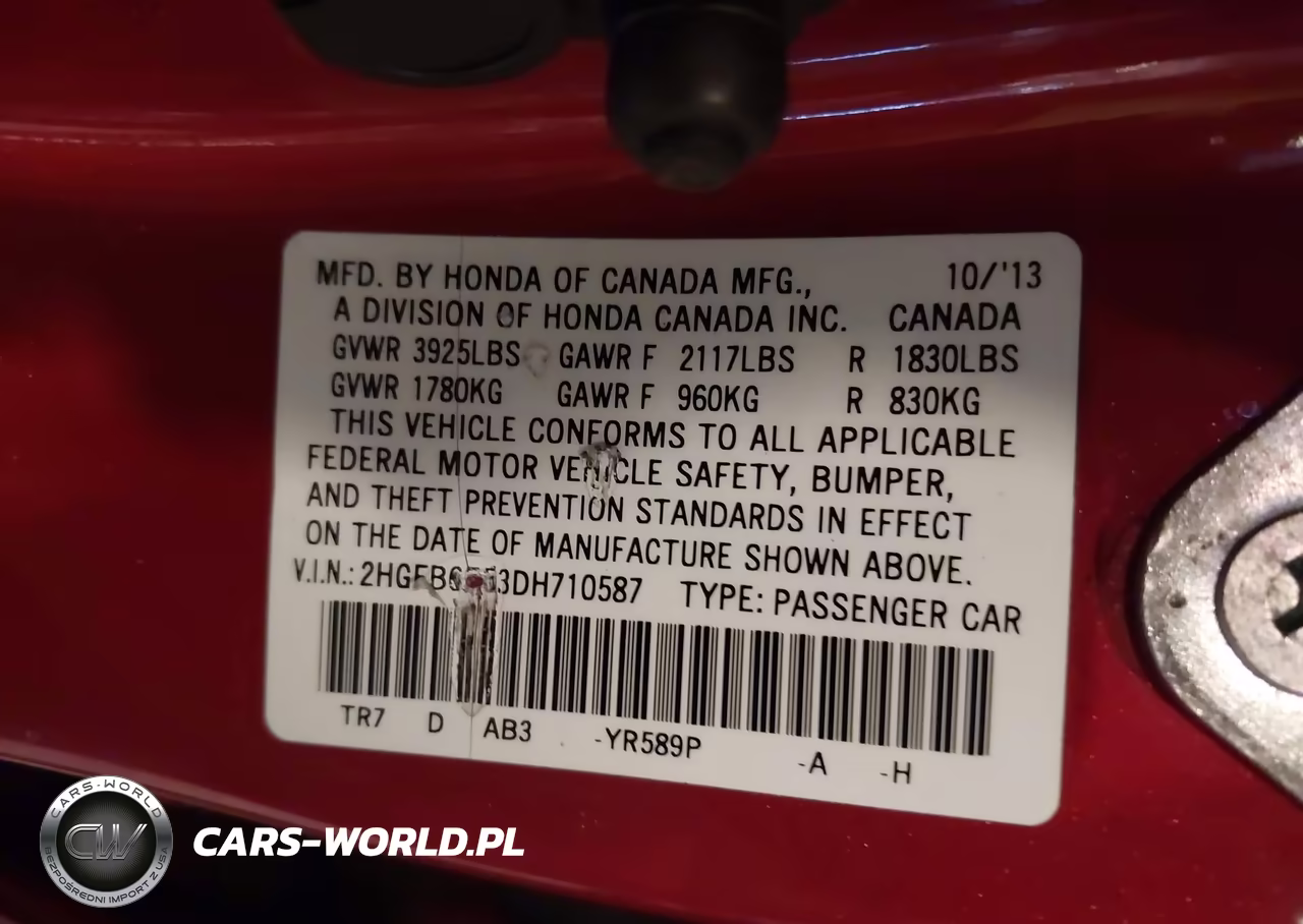 2013 Honda Civic Si VIN:2HGFB6E53DH710587 - 9
