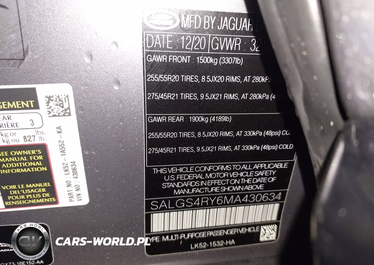 2021 Land Rover Range Rover Hse VIN:SALGS4RY6MA430634 - 9