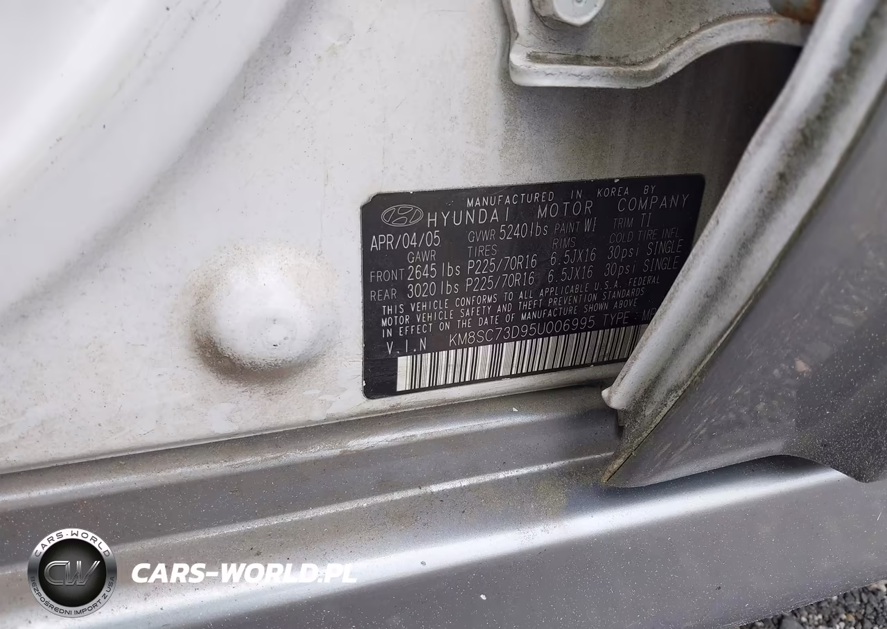 2005 Hyundai Santa Fe Gls VIN:KM8SC73D95U006995 - 9
