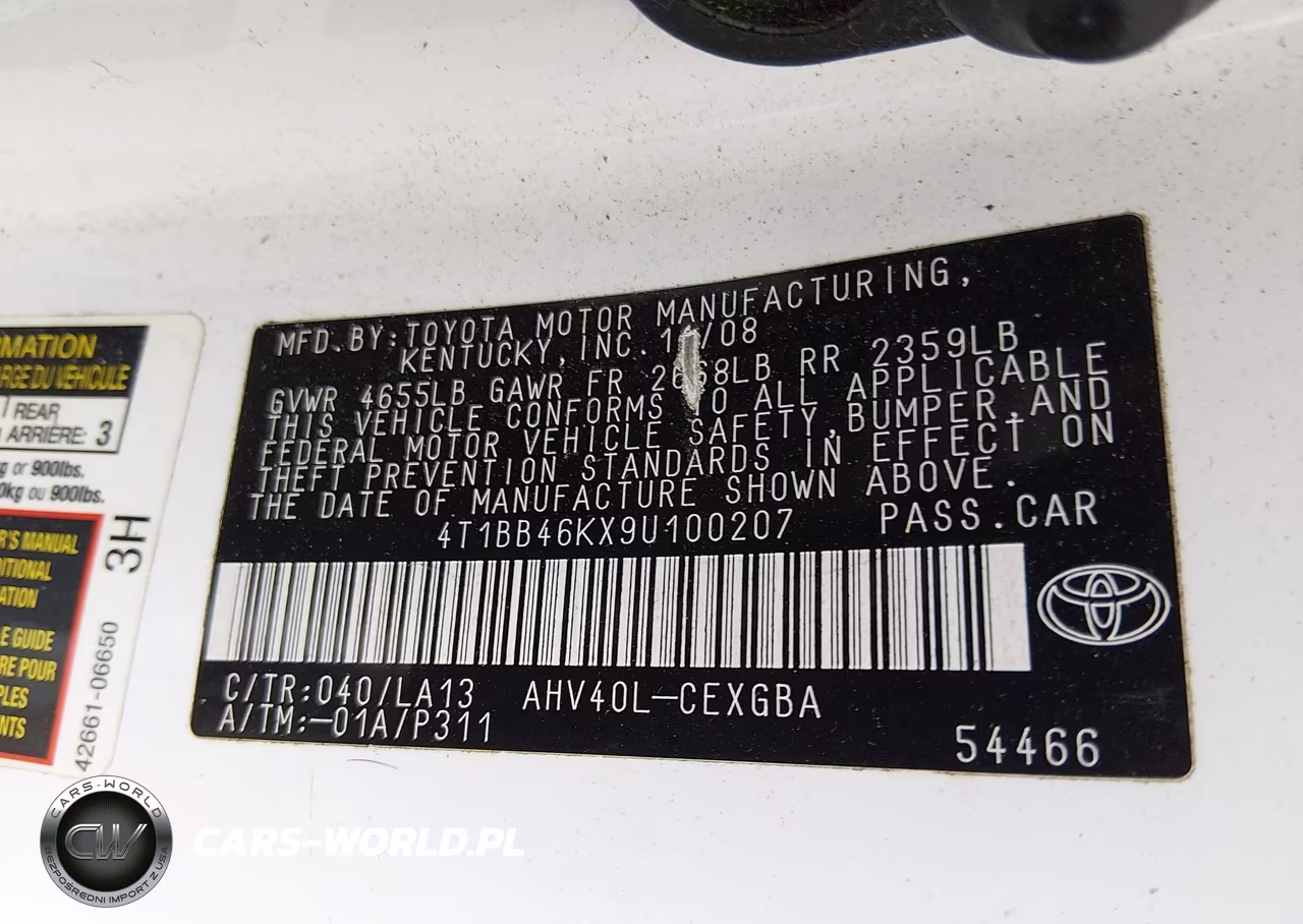 2009 Toyota Camry Hybrid VIN:4T1BB46KX9U100207 - 9