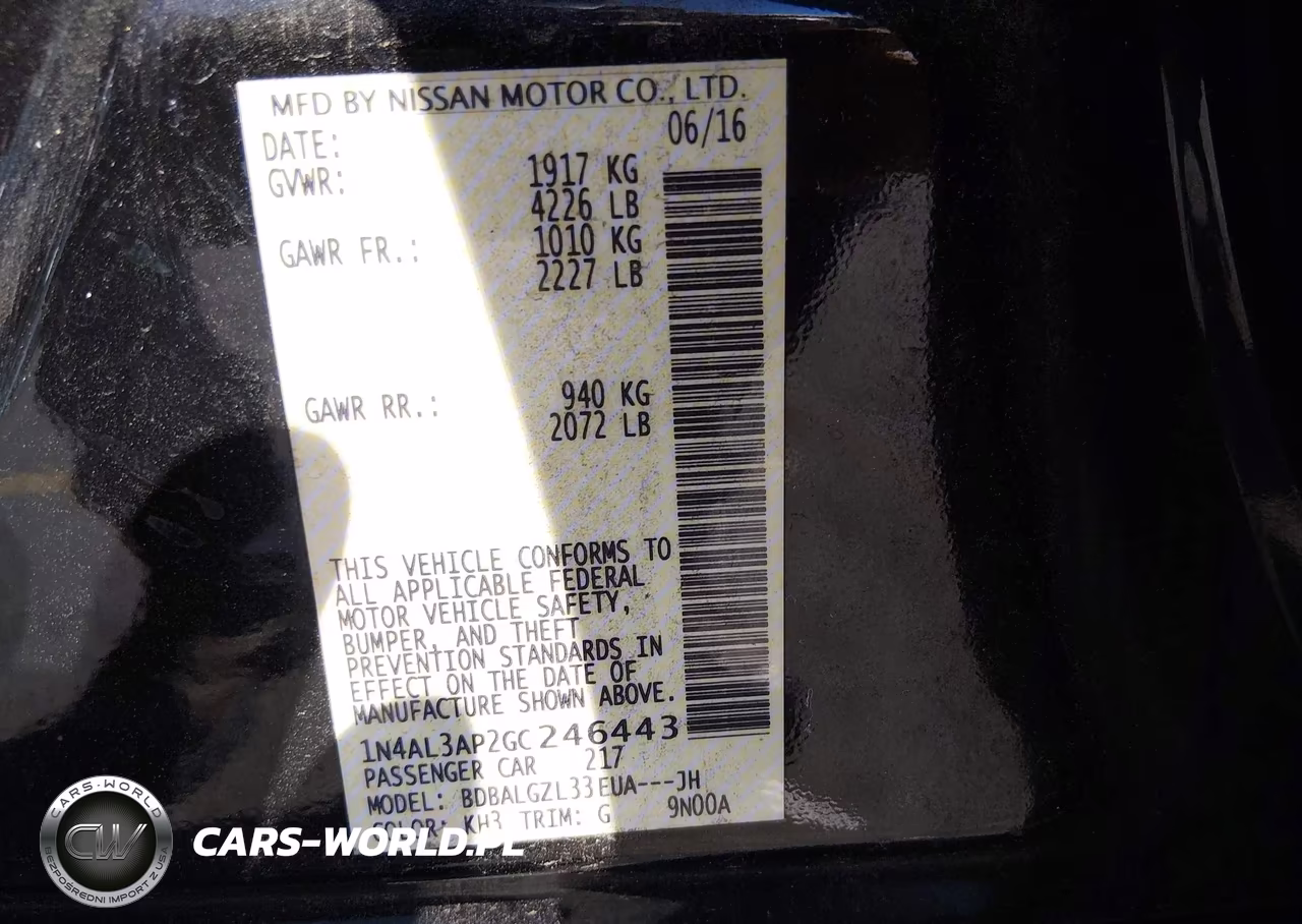 2016 Nissan Altima 2.5 S VIN:1N4AL3AP2GC246443 - 9