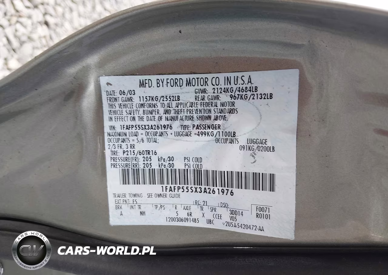 2003 Ford Taurus Ses VIN:1FAFP55SX3A261976 - 9