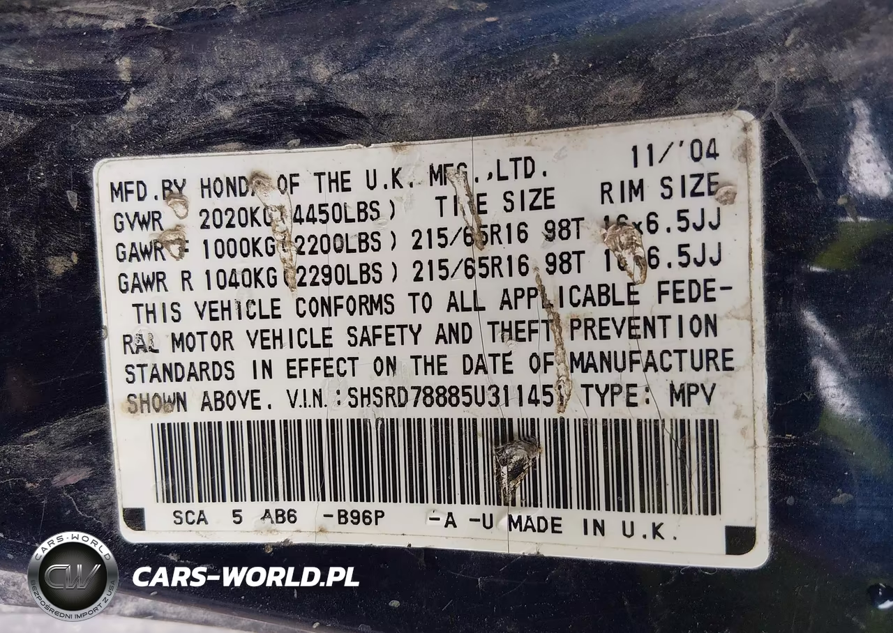 2005 Honda Cr-V Ex VIN:SHSRD78885U311451 - 9