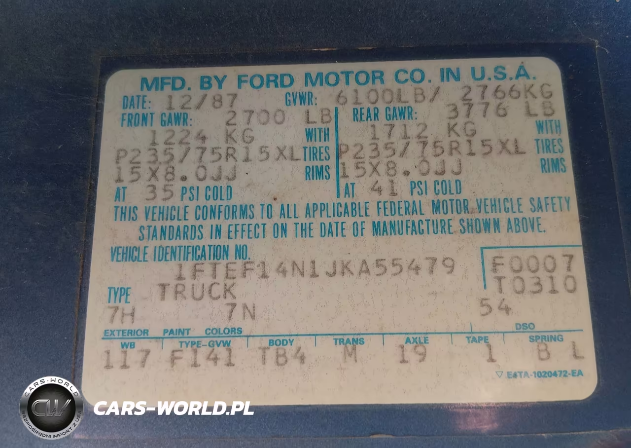 1988 Ford F150 VIN:1FTEF14N1JKA55479 - 9