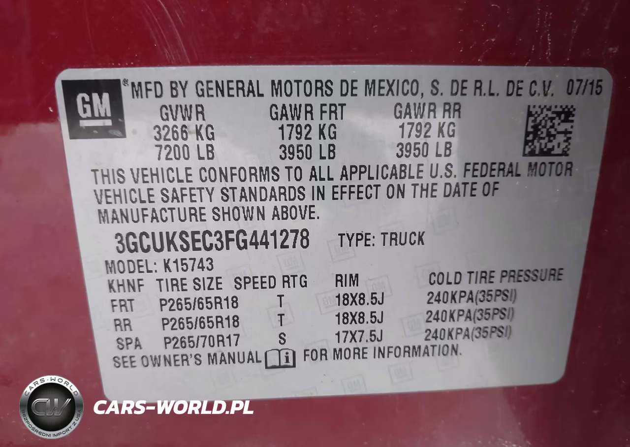 2015 Chevrolet Silverado 1500 1Lz VIN:3GCUKSEC3FG441278 - 9