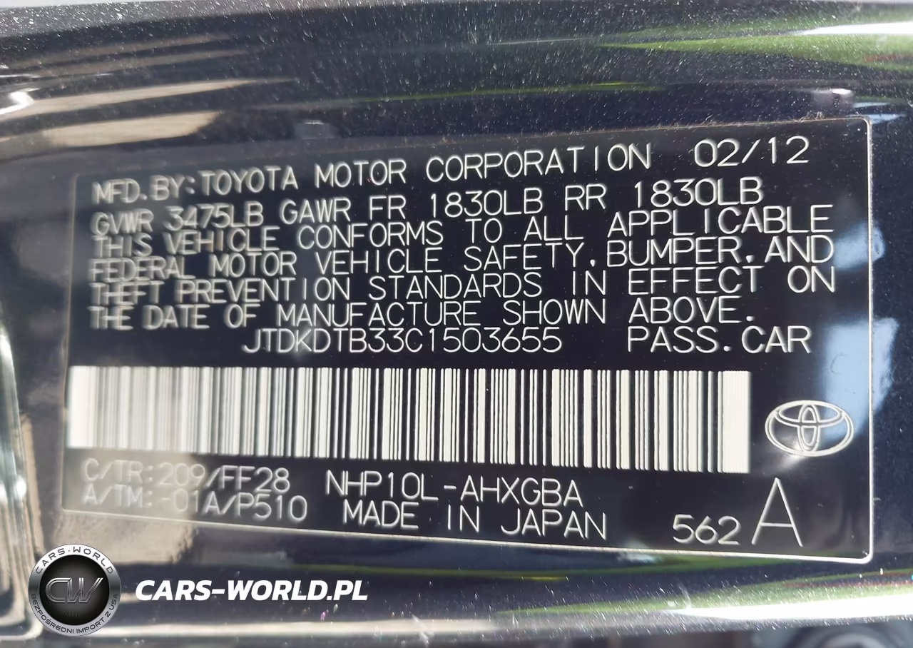 2012 Toyota Prius C Three VIN:JTDKDTB33C1503655 - 9