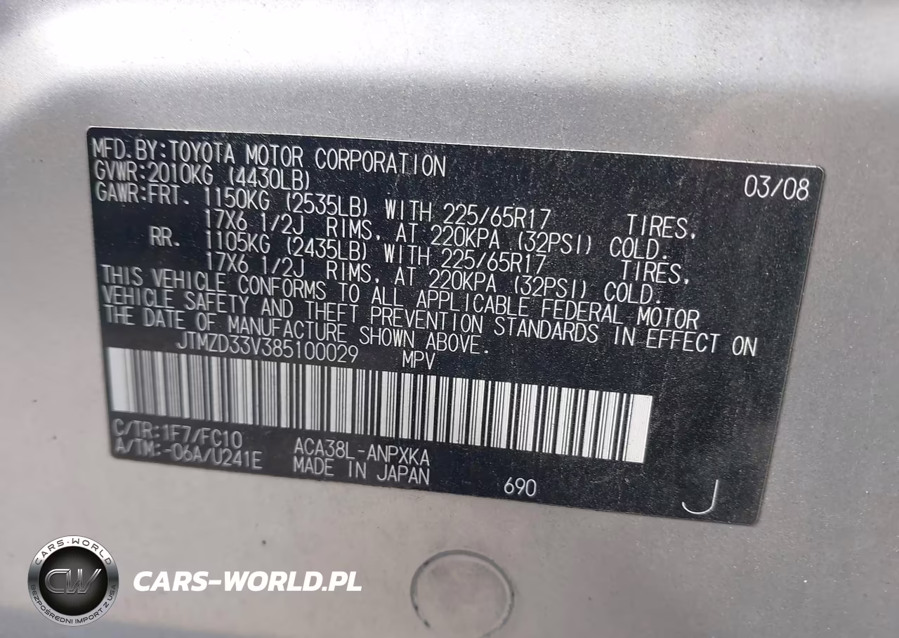 2008 Toyota Rav4 VIN:JTMZD33V385100029 - 9