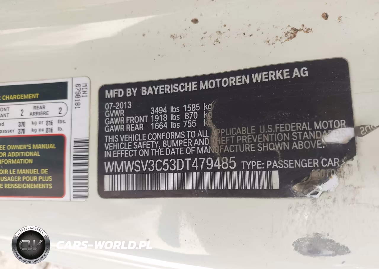 2013 Mini Hardtop Cooper S VIN:WMWSV3C53DT479485 - 9