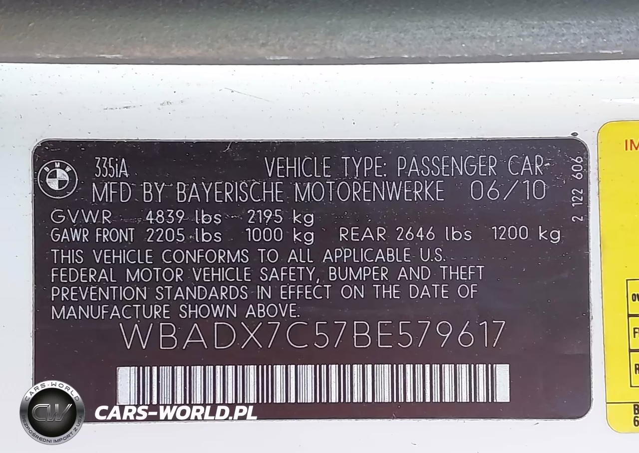2011 BMW 335I VIN:WBADX7C57BE579617 - 9