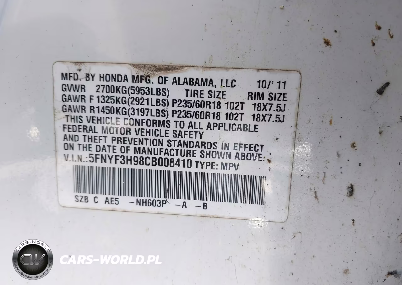 2012 Honda Pilot Touring VIN:5FNYF3H98CB008410 - 9